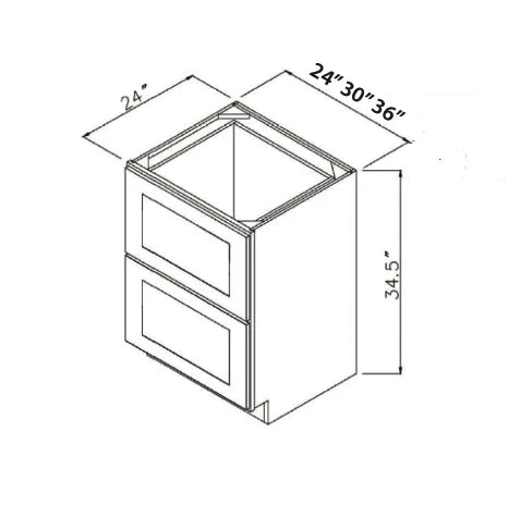 Double Dove White Two Drawer Base