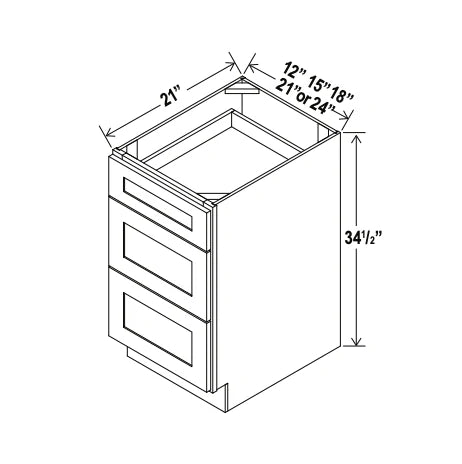 Iron Black Vanity Three Drawer Base Cabinet