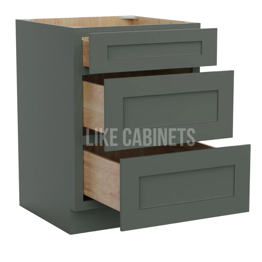 Aston Green Three Drawer Base