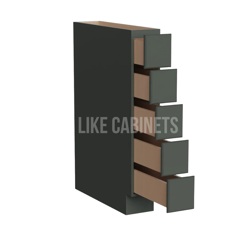 Aston Green Base Spice Cabinet with 5 Drawers