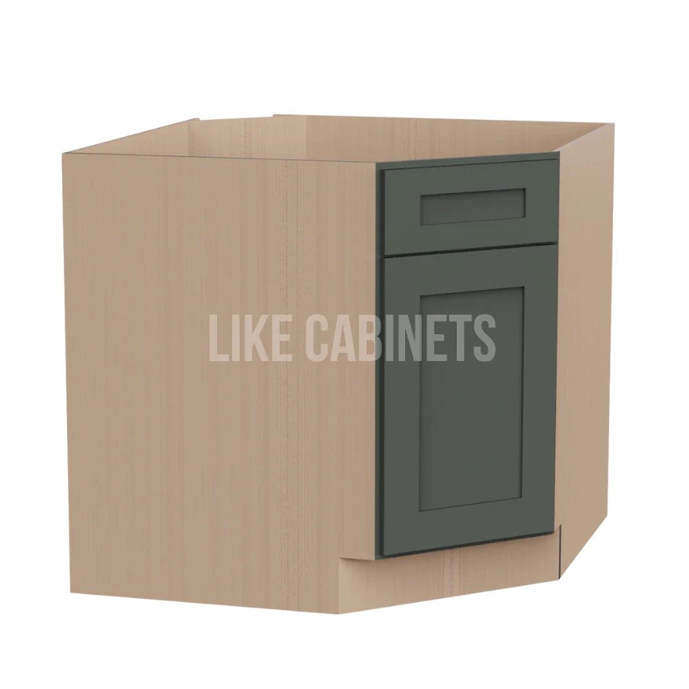 Aston Green Corner Sink Base Cabinet with False Drawer