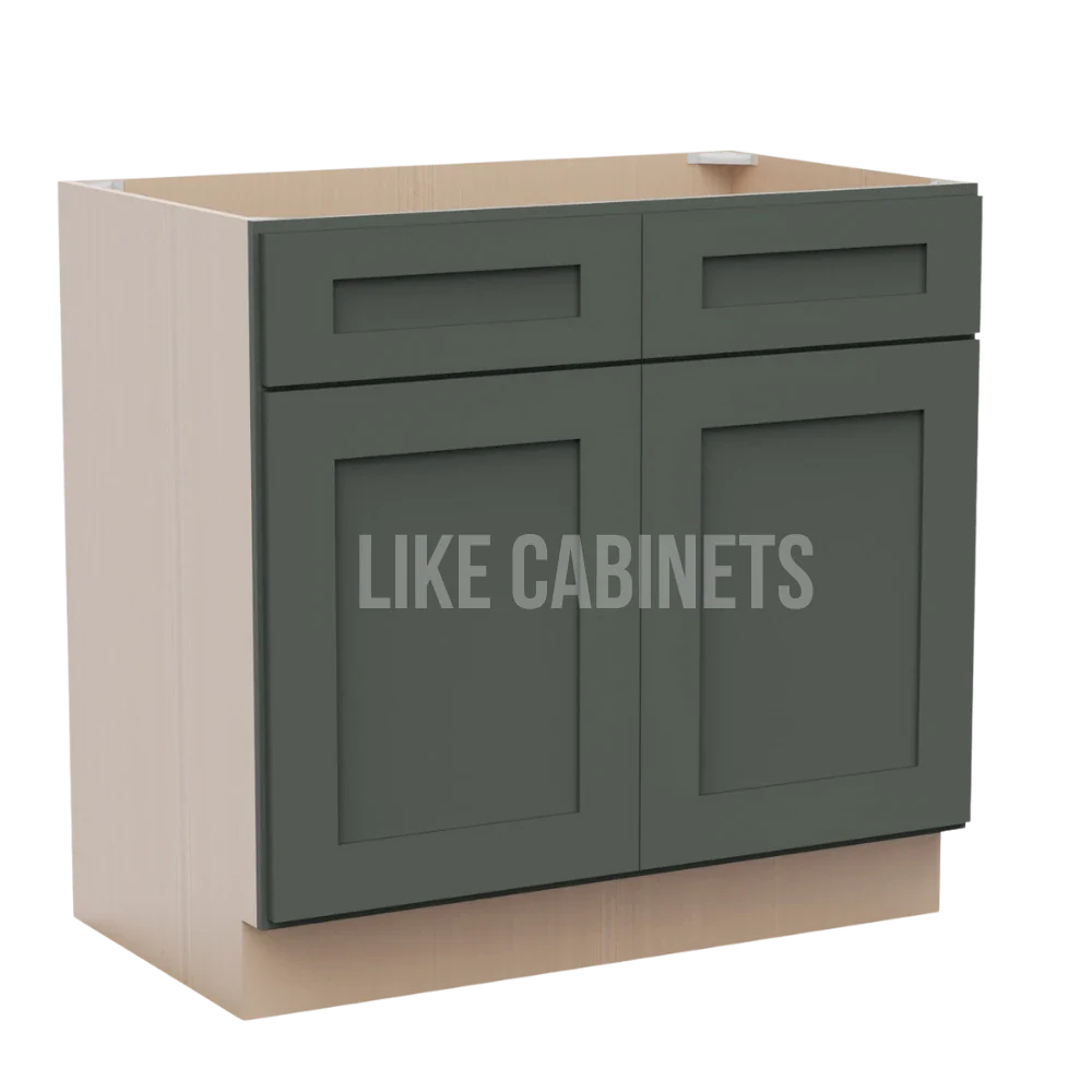 Aston Green Double Vanity Sink Base Cabinet