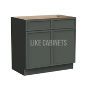 Aston Green Double Vanity Sink Base Cabinet