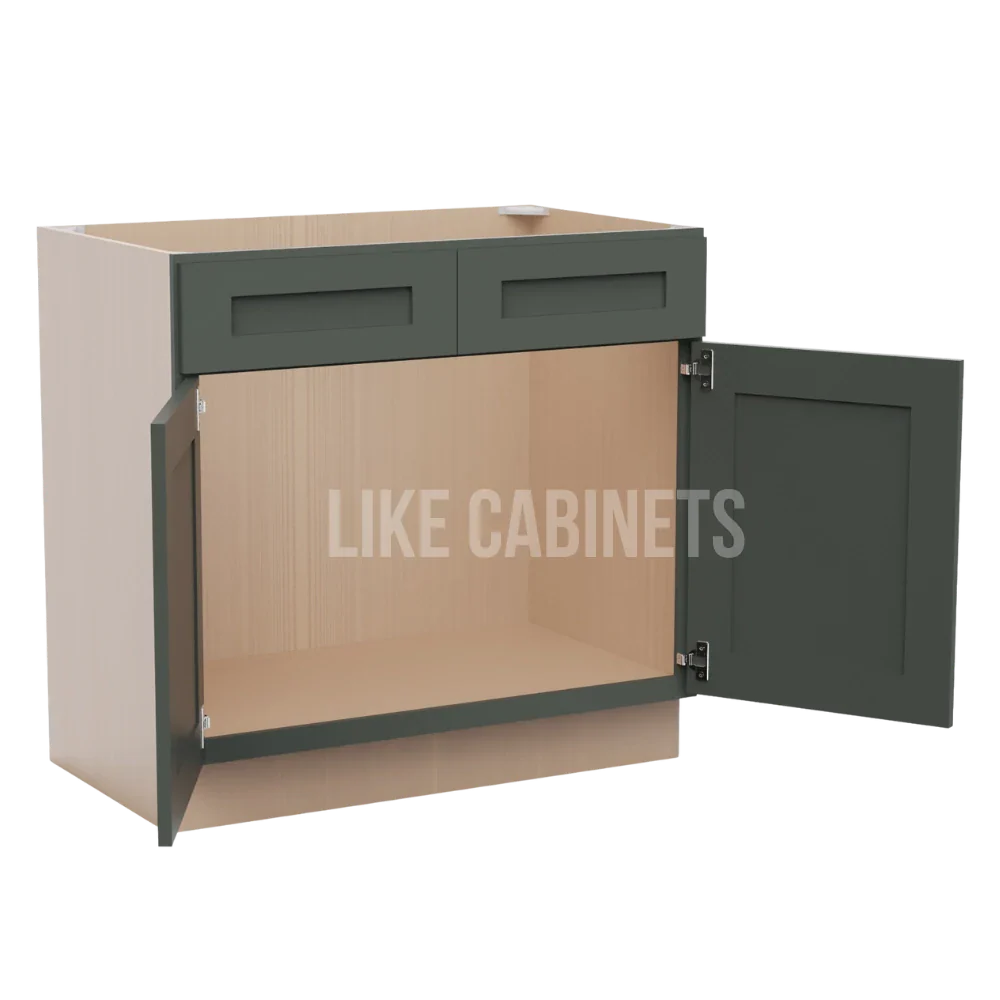 Aston Green Double Vanity Sink Base Cabinet