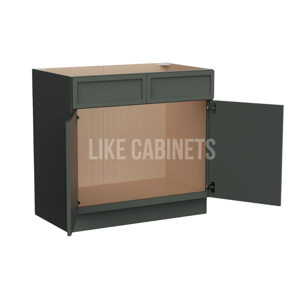 Aston Green Double Vanity Sink Base Cabinet