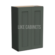 Aston Green Shaker Double Door Wall Cabinets 36''H, 12''D