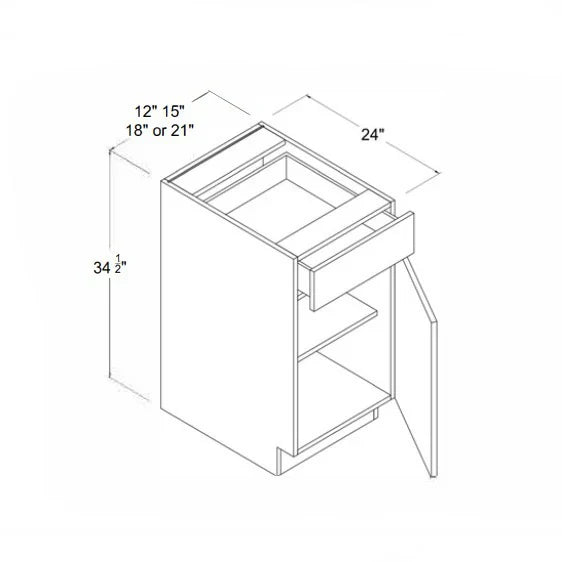 High Gloss Gray Cabinet with Single Door & Drawer