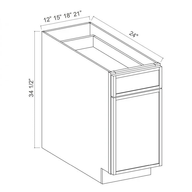 Slim White Oak Cabinet with Single Door & Drawer