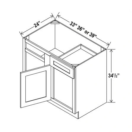 Charleston White Blind Corner Base Cabinet (L/R interchangeable)