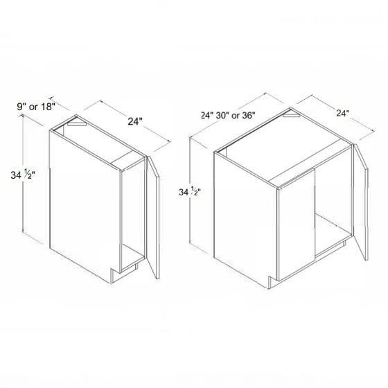 High Gloss Gray Full Height Single Door Base Cabinet