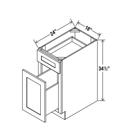 Charleston White Trash Base Cabinet