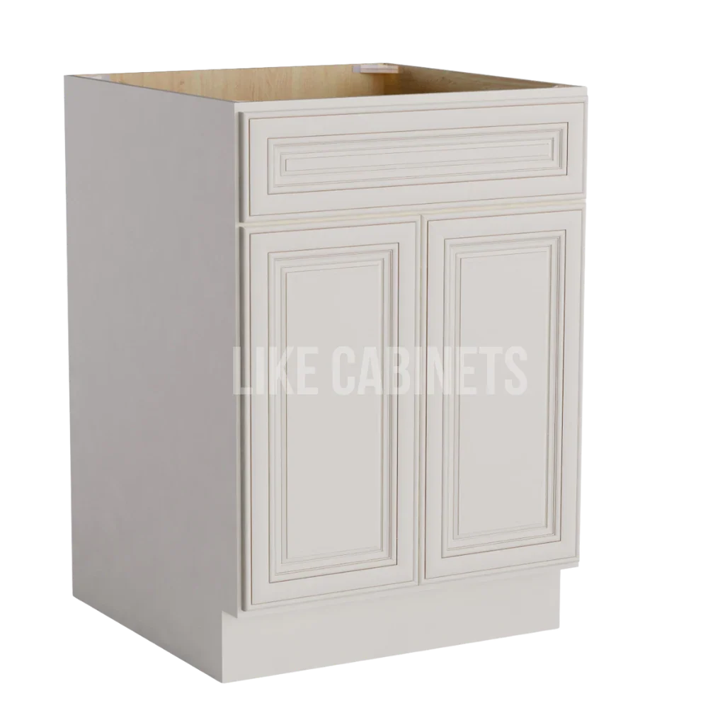 Charleston White Base Cabinet with Double Doors & Single Drawer