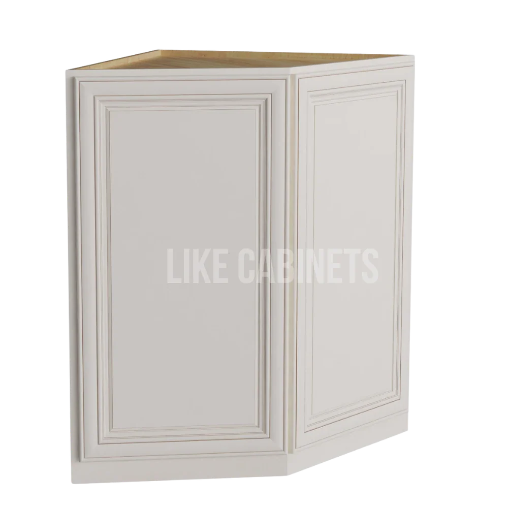 Charleston White Raised Panel Base End Cabinet