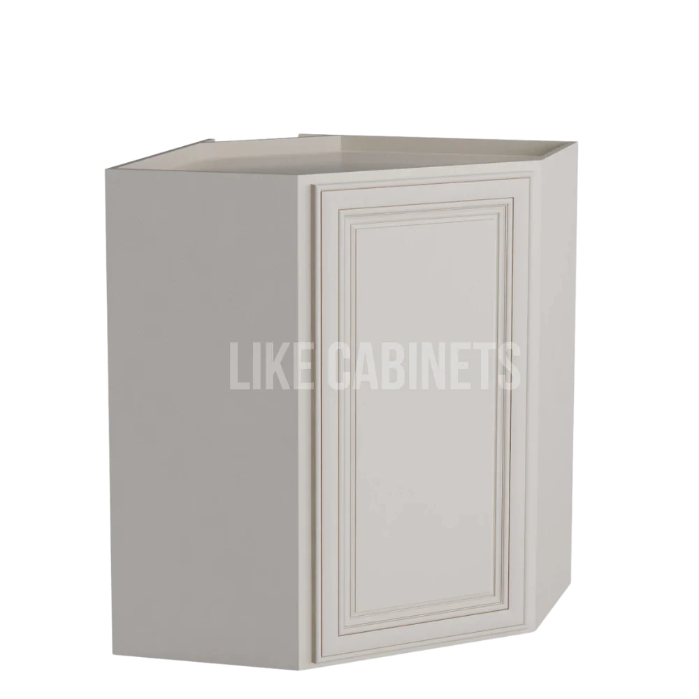 Charleston White Raised Panel 24'' W Diagonal Corner Wall Cabinet