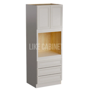 Charleston White Raised Panel 30'' W Oven Pantry Cabinet with Three Drawers