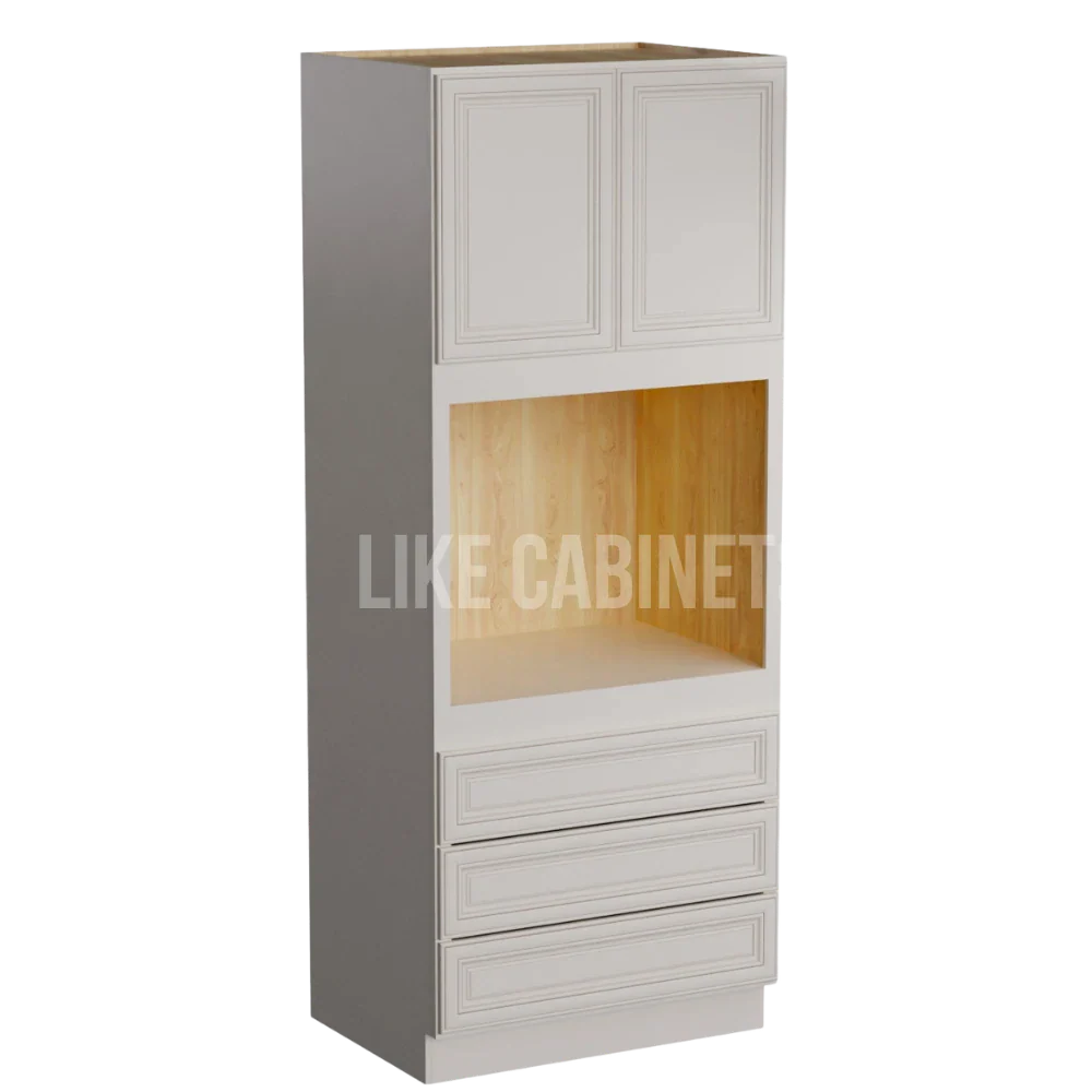 Charleston White Raised Panel 33'' W Oven Pantry Cabinet