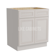 Charleston White Sink Base With Double Doors and False Drawers