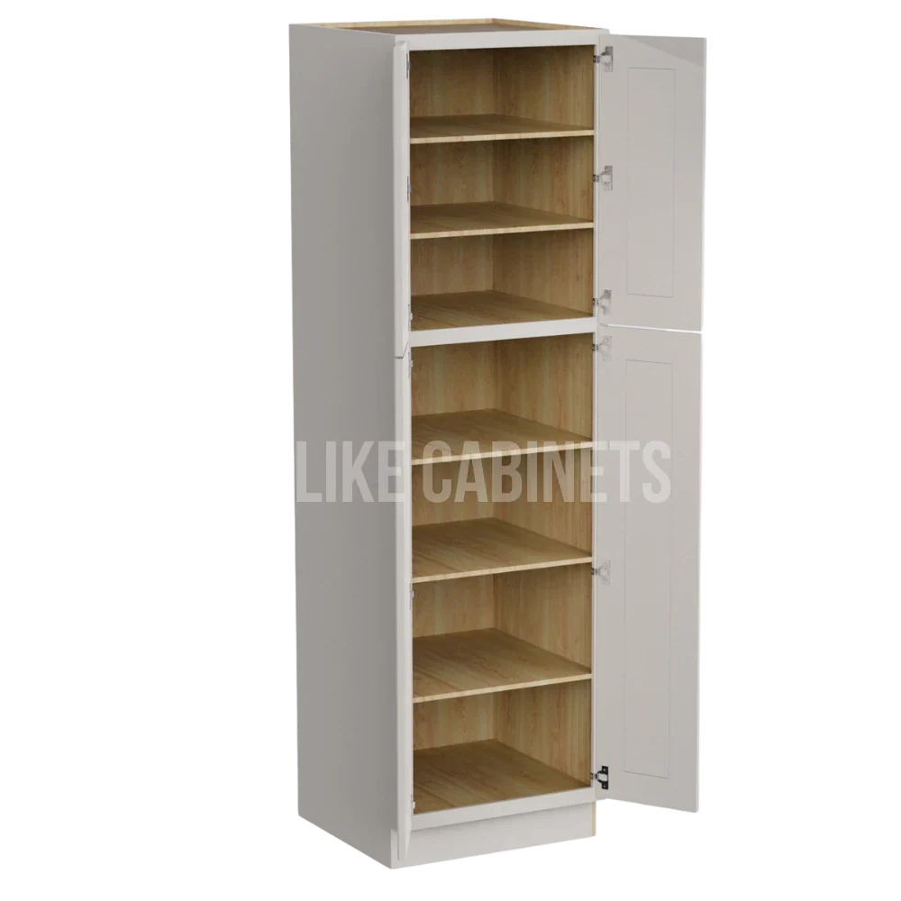 Charleston White Raised Panel 24'' W Utility Pantry Cabinet