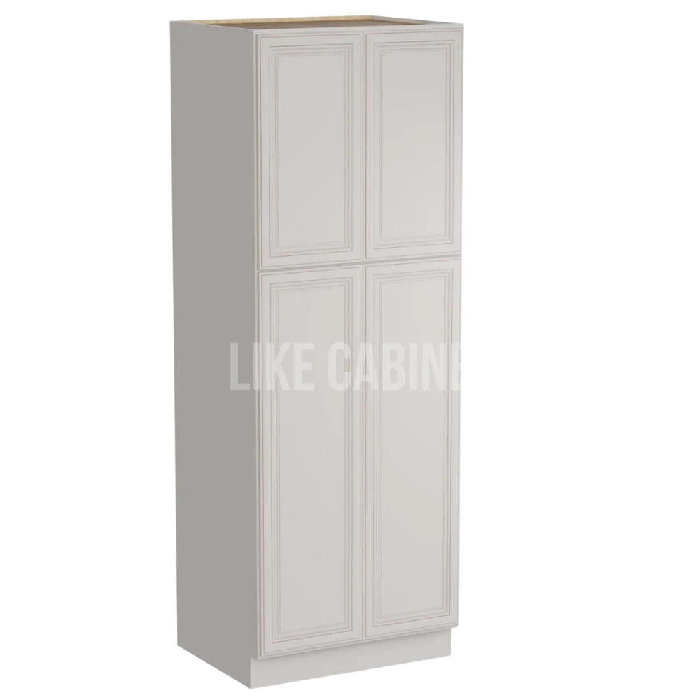 Charleston White Raised Panel 30'' W Utility Pantry Cabinet