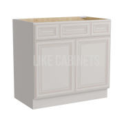 Charleston White Raised Panel Vanity Combo Cabinet