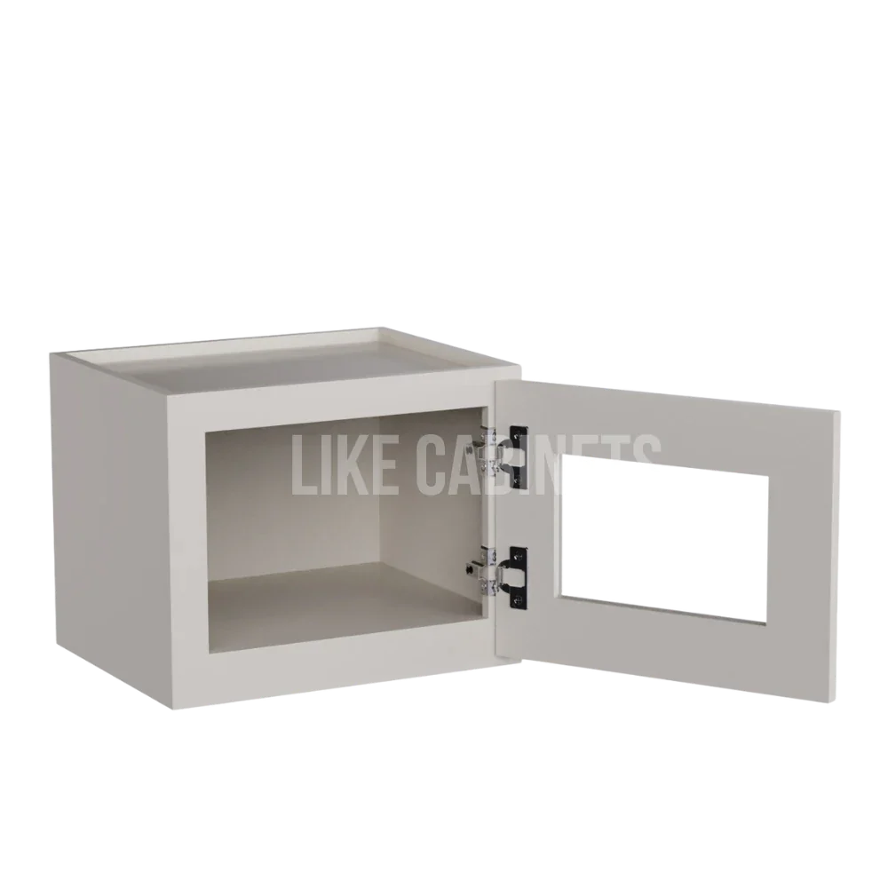 Charleston White Raised Panel 12'' H Single Door Wall Cabinet with Glass Door