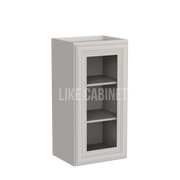 Charleston White Raised Panel 30'' H Single Door Wall Cabinet with Glass Door
