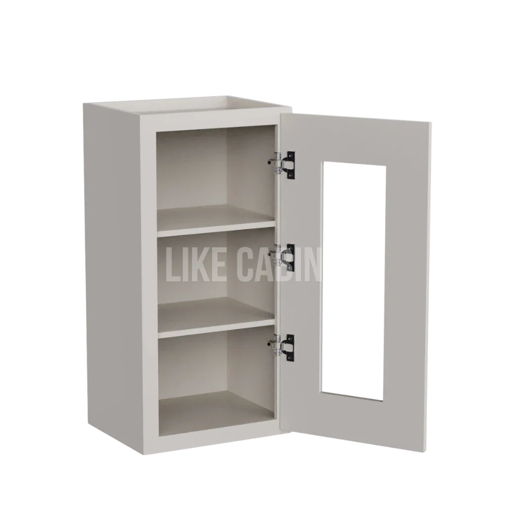 Charleston White Raised Panel 30'' H Single Door Wall Cabinet with Glass Door