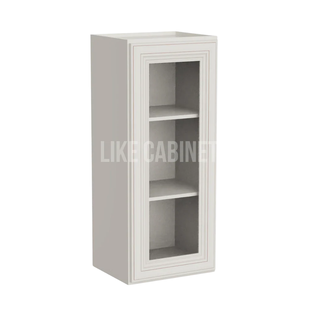 Charleston White Raised Panel 36'' H Single Door Wall Cabinet with Glass Door