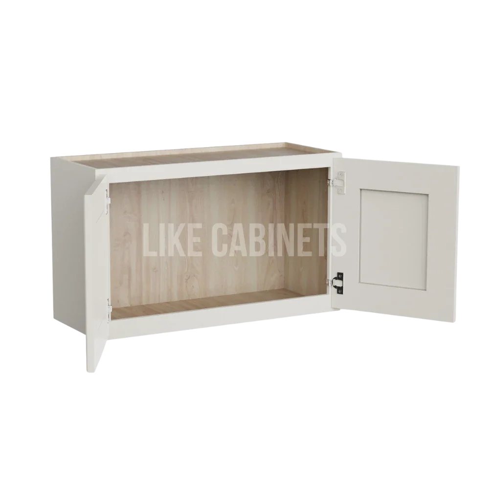 Charleston White Raised Panel 18'' H Double Door Wall Cabinet