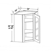 Navy Blue Shaker 24'' W Diagonal Corner Wall Cabinet