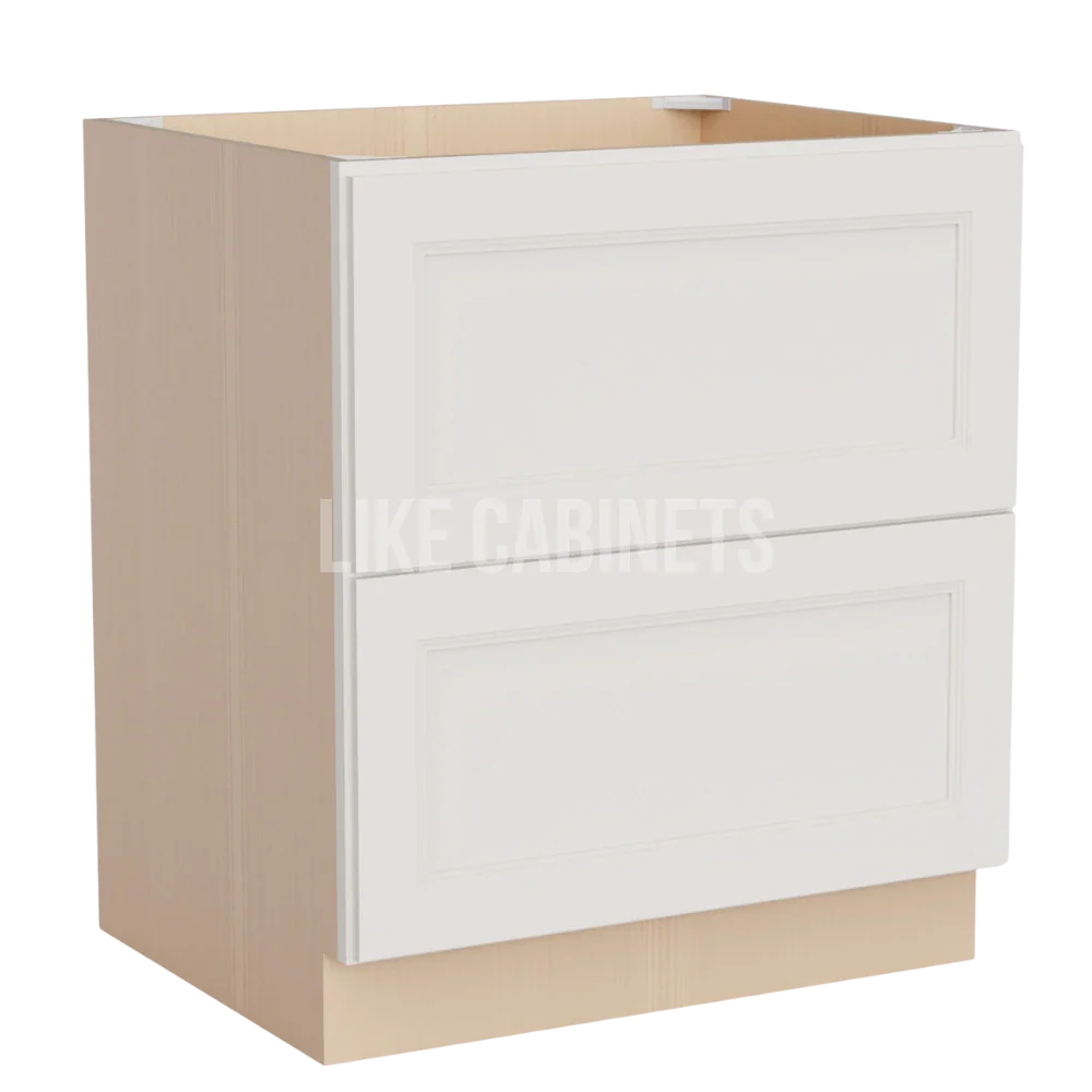 Double Dove White Two Drawer Base