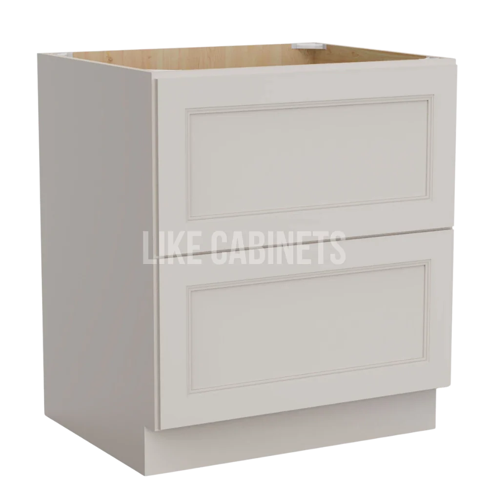Double Dove White Two Drawer Base