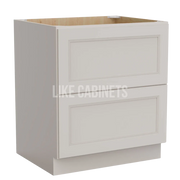 Double Dove White Two Drawer Base