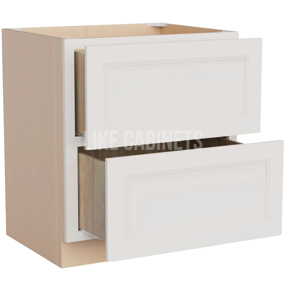 Double Dove White Two Drawer Base
