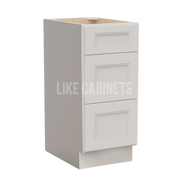 Double Dove White Vanity Three Drawer Base Cabinet