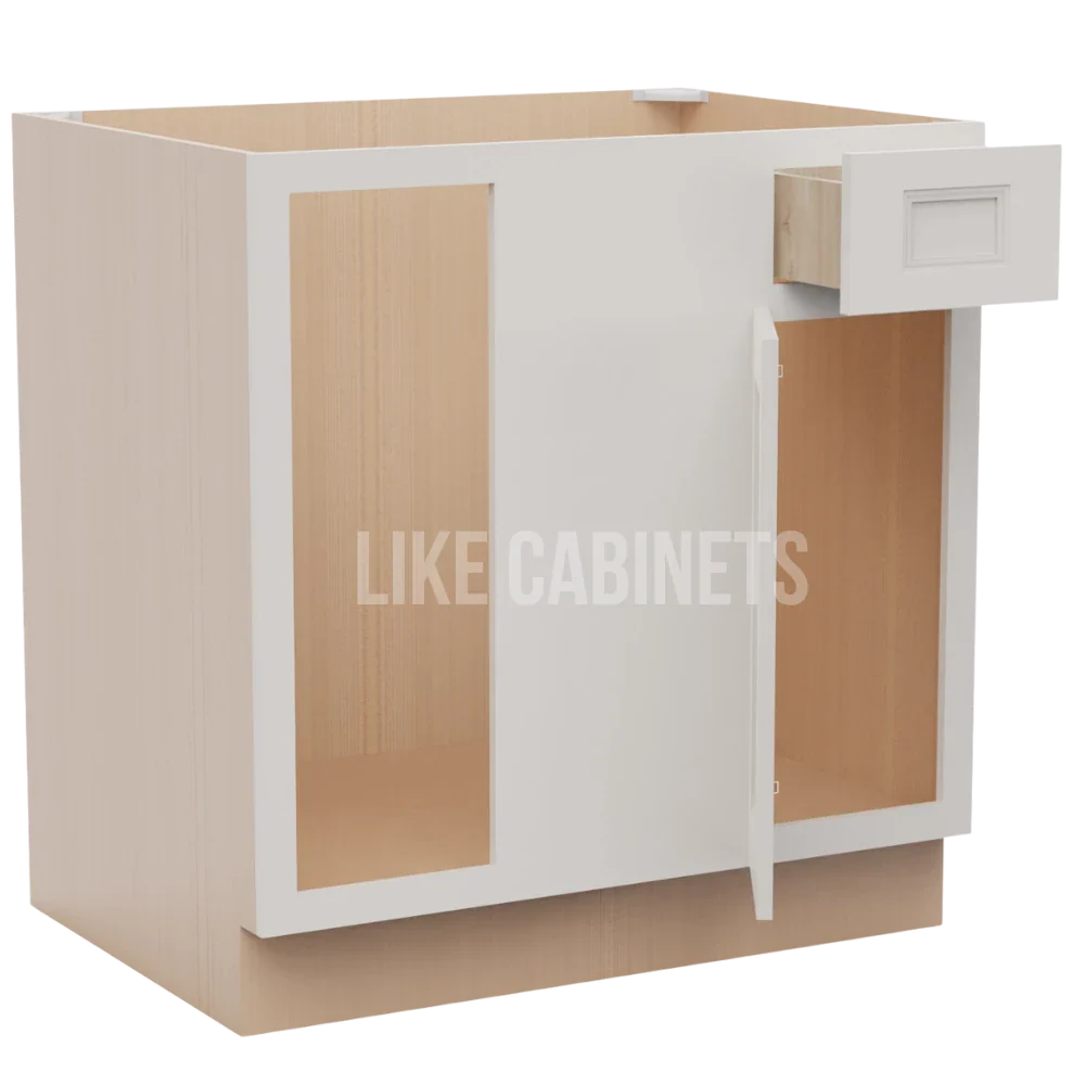 Double Dove White Blind Corner Base Cabinet (L/R interchangeable)