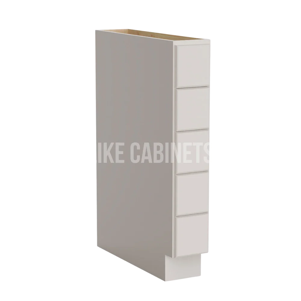 Double Dove White Base Spice Cabinet with 5 Drawers