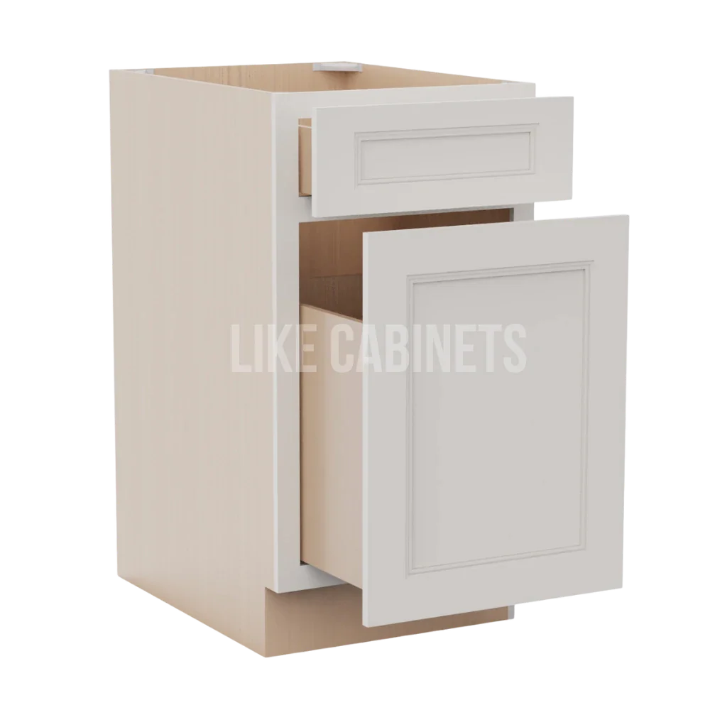 Double Dove White Trash Base Cabinet