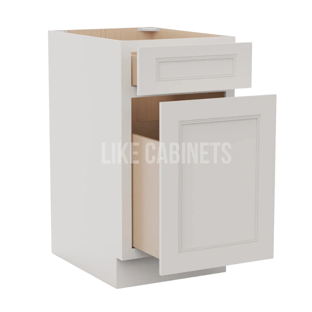 Double Dove White Trash Base Cabinet