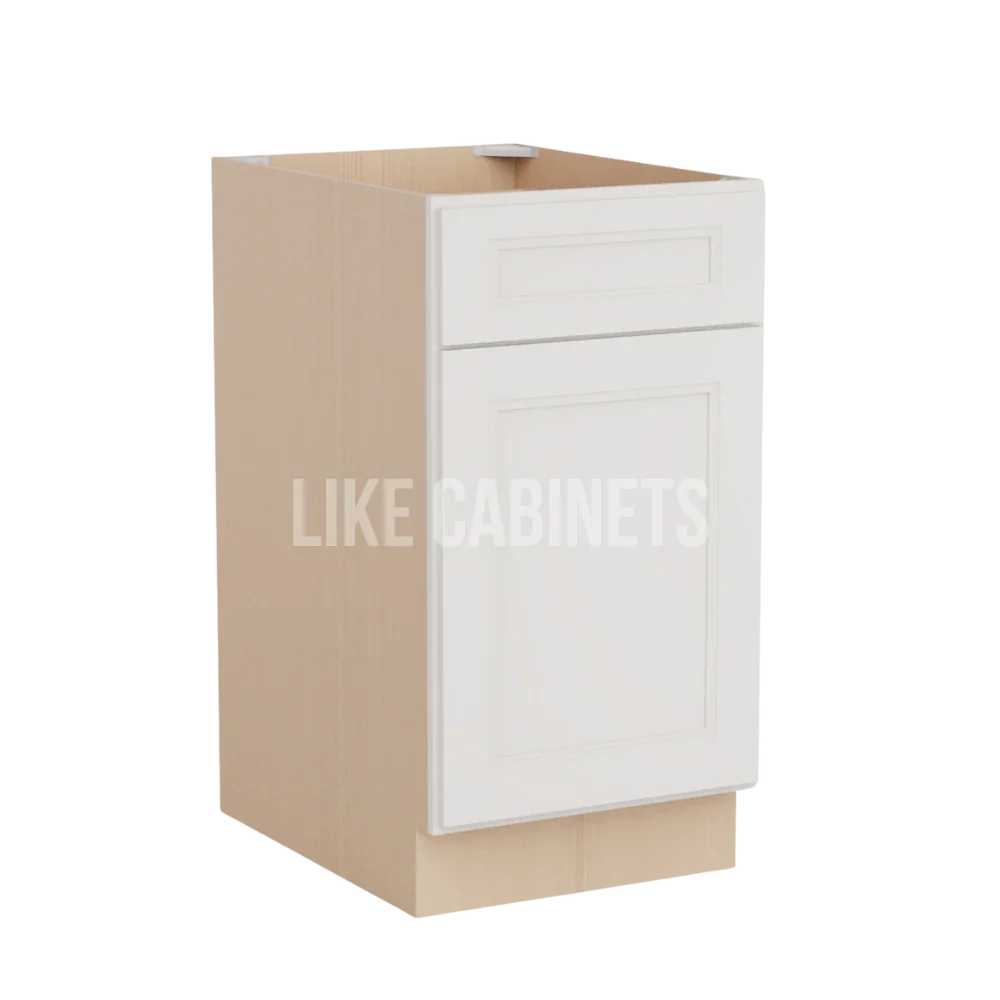 Dove White Slim Shaker Trash Base Cabinet