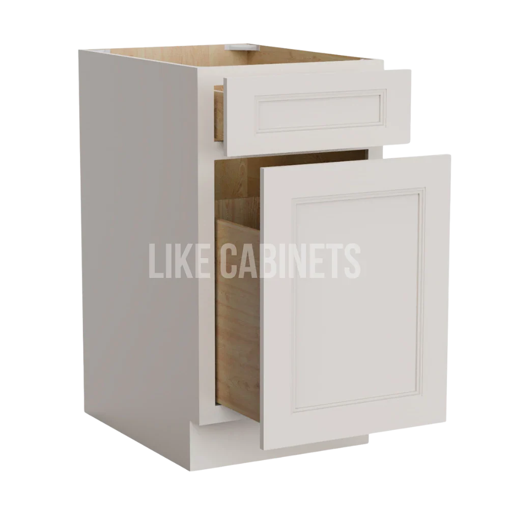 Dove White Slim Shaker Trash Base Cabinet