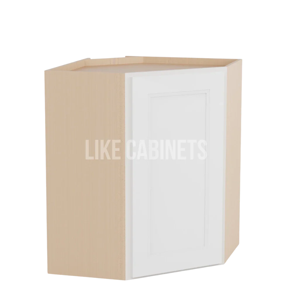 Double Dove White 24'' W Diagonal Corner Wall Cabinet