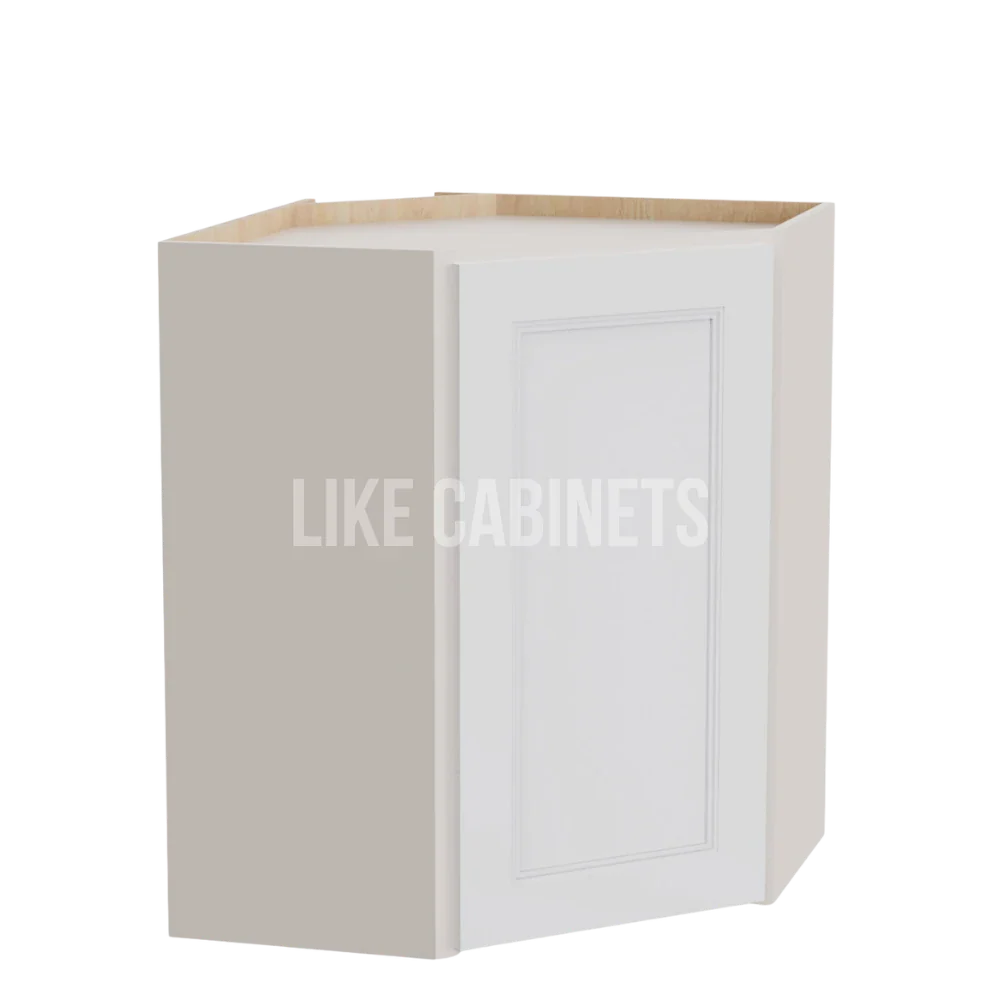 Double Dove White 24'' W Diagonal Corner Wall Cabinet