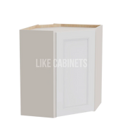 Double Dove White 24'' W Diagonal Corner Wall Cabinet