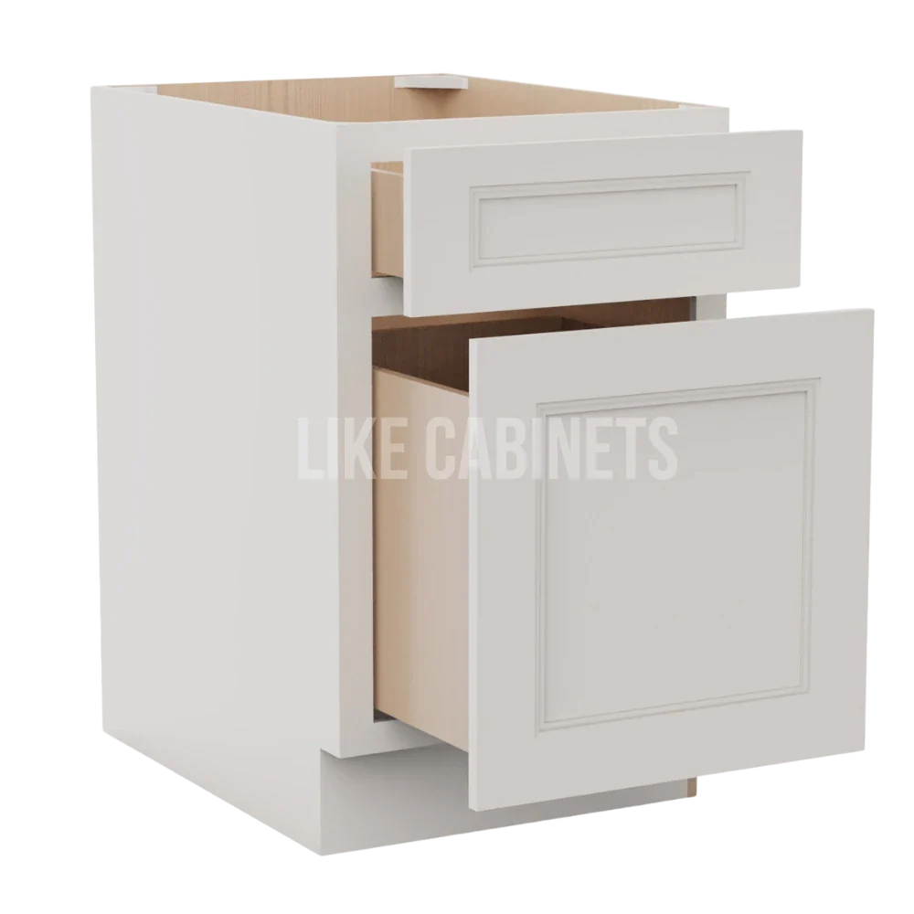 Double Dove White Two Drawer Document File Base Cabinet