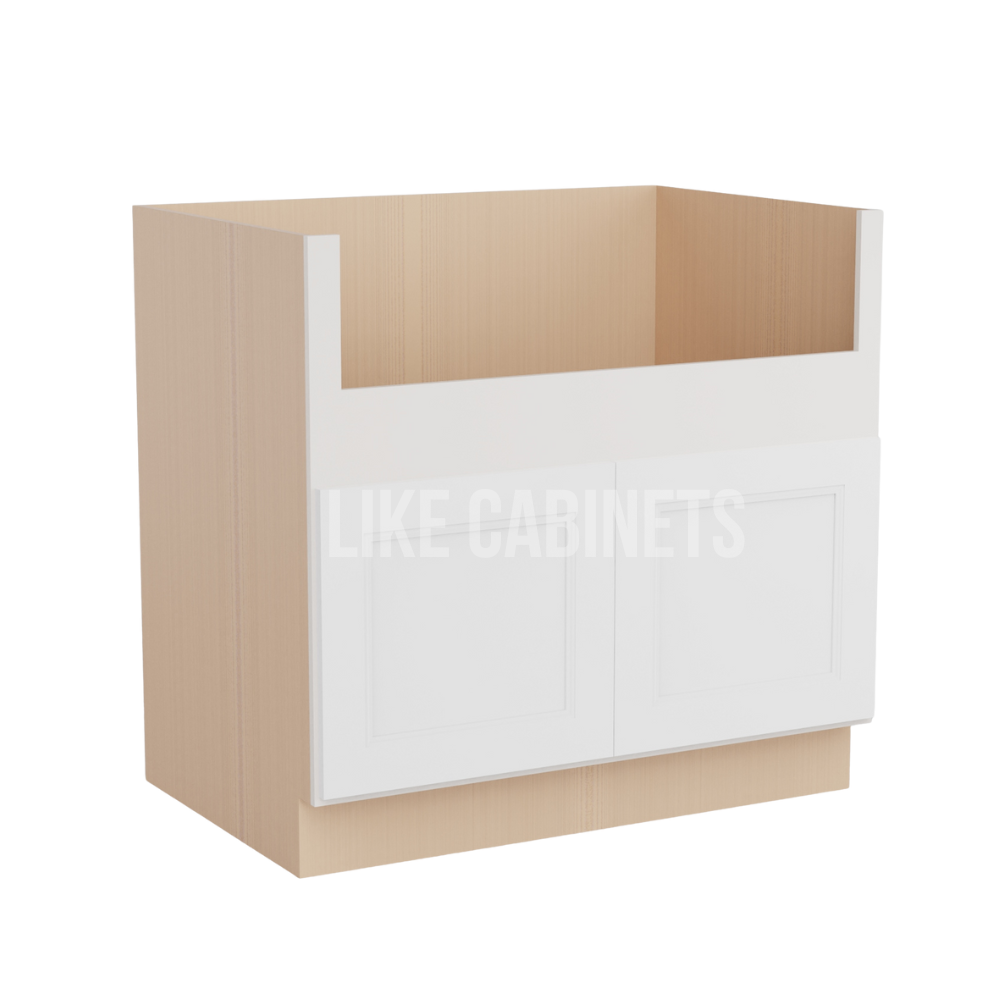 Double Dove White Farmhouse Sink Base