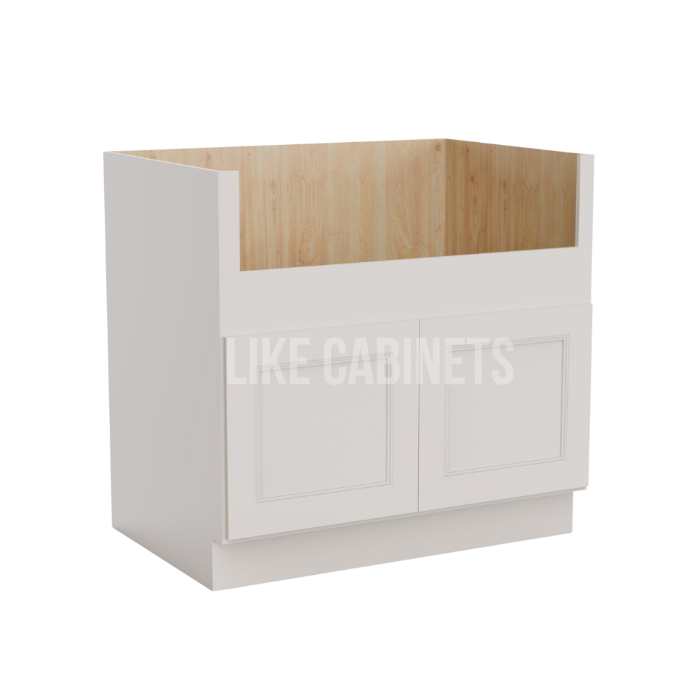 Double Dove White Farmhouse Sink Base