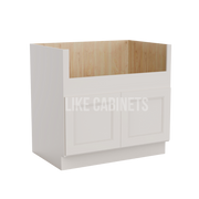 Double Dove White Farmhouse Sink Base