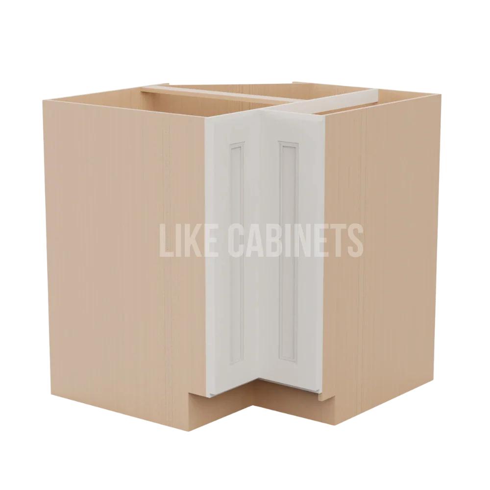 Double Dove White Lazy Susan Base Cabinet