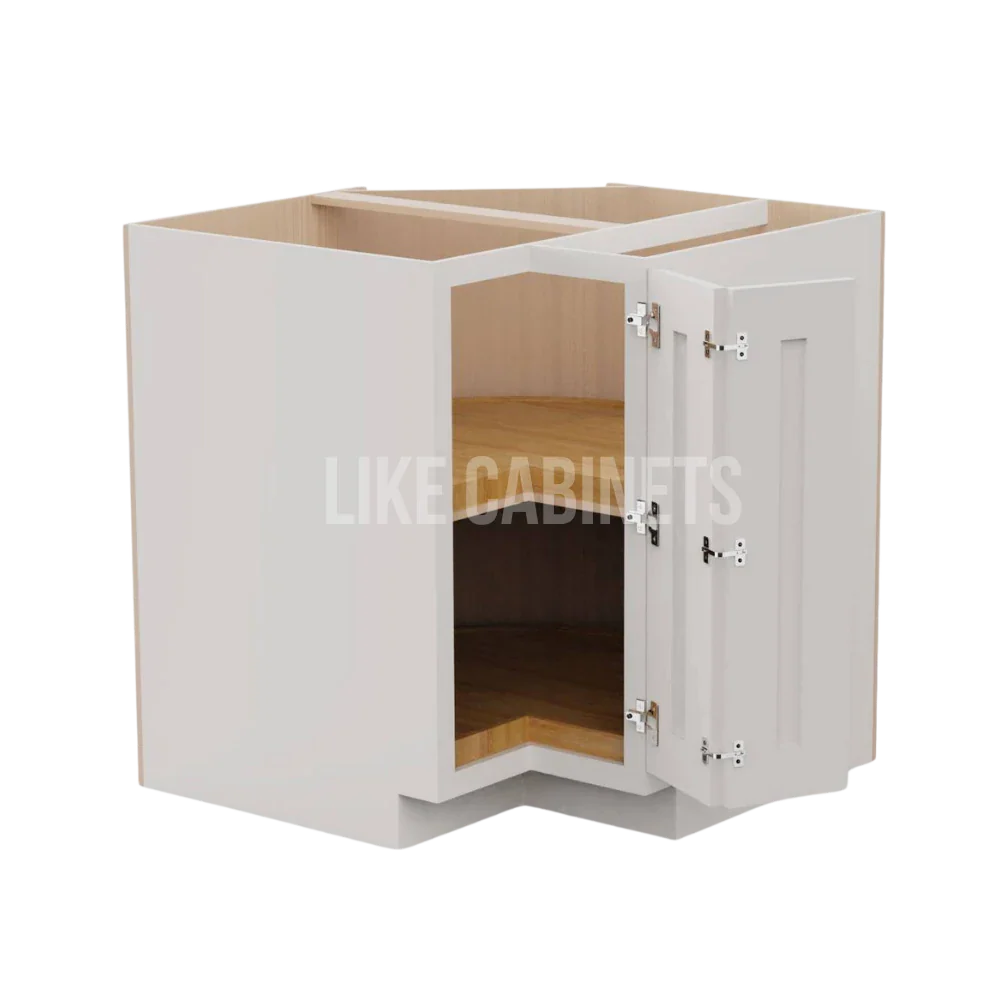 Double Dove White Lazy Susan Base Cabinet